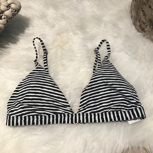 striped triangle bikini top